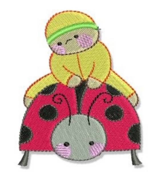 Picture of Bubbaboo In Spring & Ladybug Machine Embroidery Design