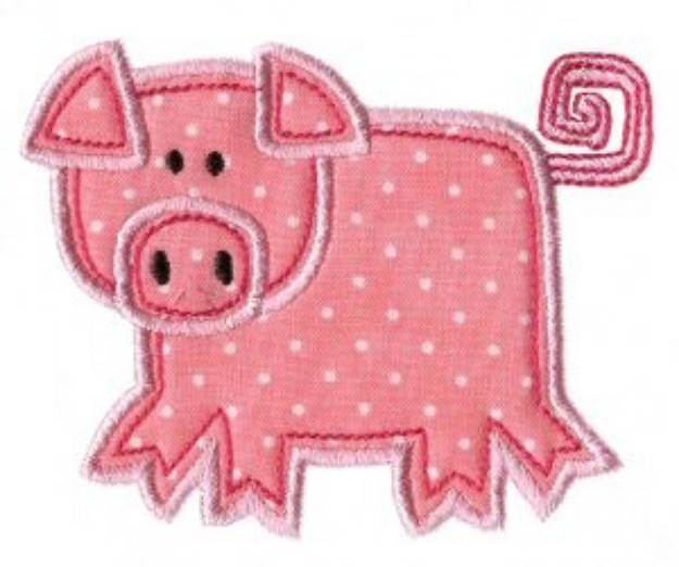 Picture of Applique Pig Machine Embroidery Design