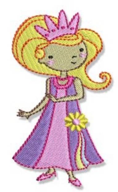 Picture of Girl Princess Machine Embroidery Design