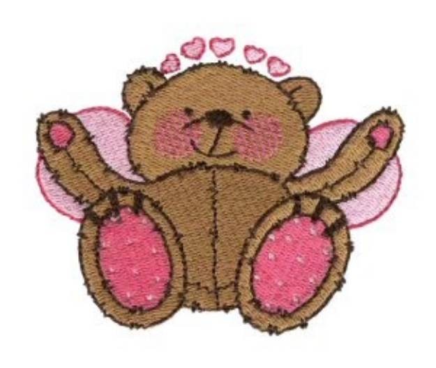 Picture of Fairy Heart Bear Machine Embroidery Design