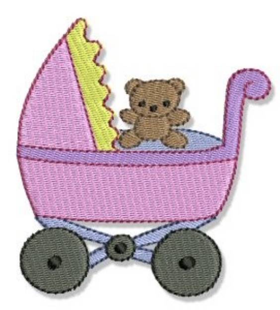 Picture of Baby Stroller Machine Embroidery Design