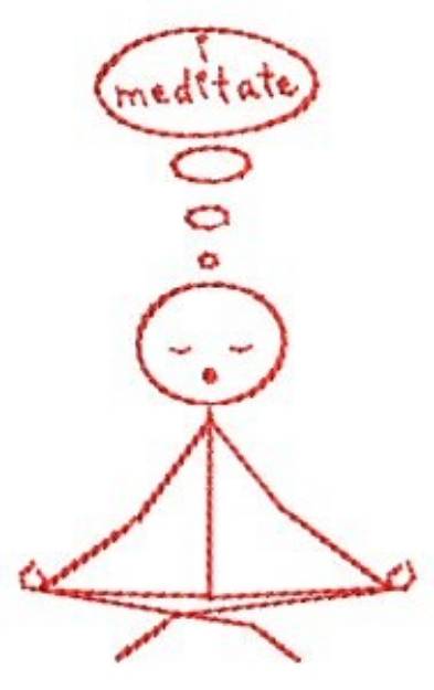 Picture of I Meditate Stick Figure Machine Embroidery Design