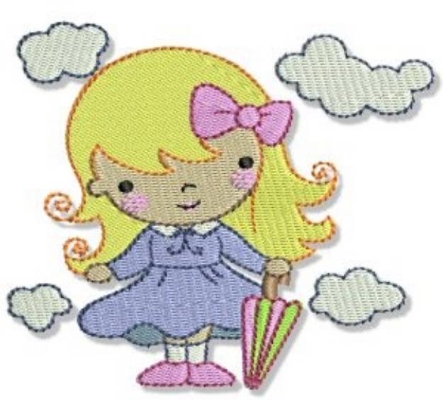 Picture of Blonde Autumn Cutie Machine Embroidery Design