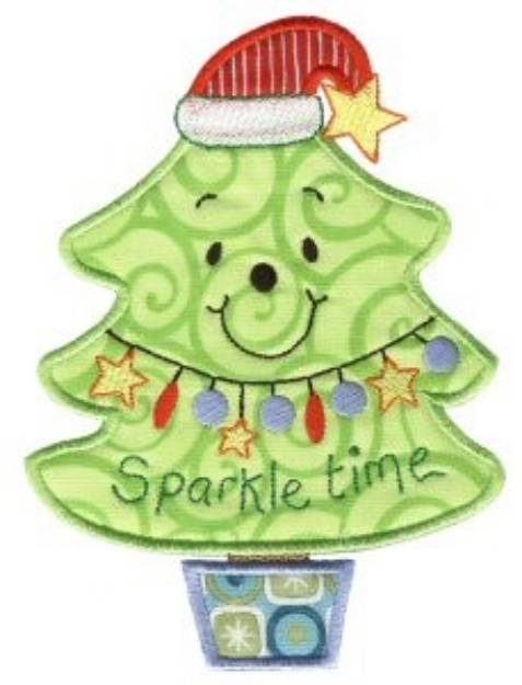 Picture of Christmas Tree Applique Machine Embroidery Design