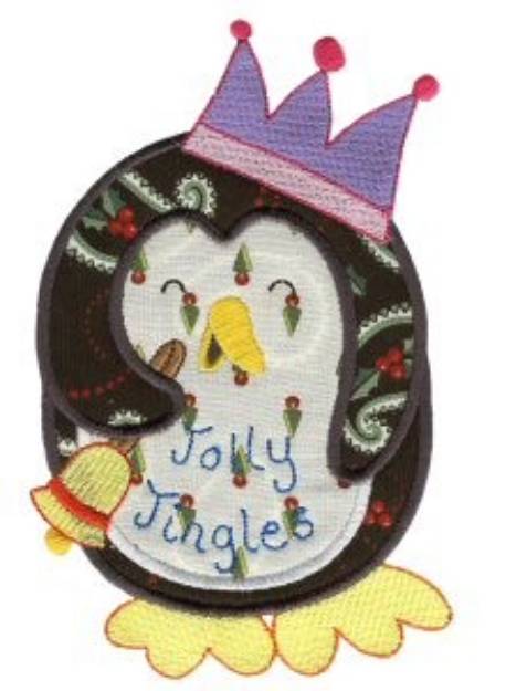 Picture of Christmas Penguin Applique Machine Embroidery Design