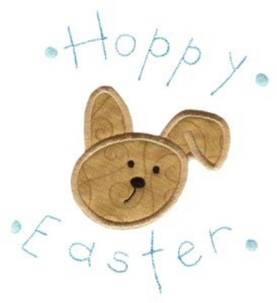 Picture of Hoppy Easter Rabbit Doodle Applique Machine Embroidery Design