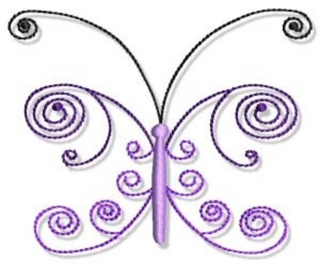 Picture of Swirly Butterfly Machine Embroidery Design