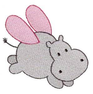 Picture of Hippo Sprite Machine Embroidery Design