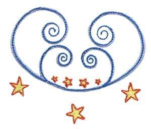 Picture of Swirly Stars Machine Embroidery Design