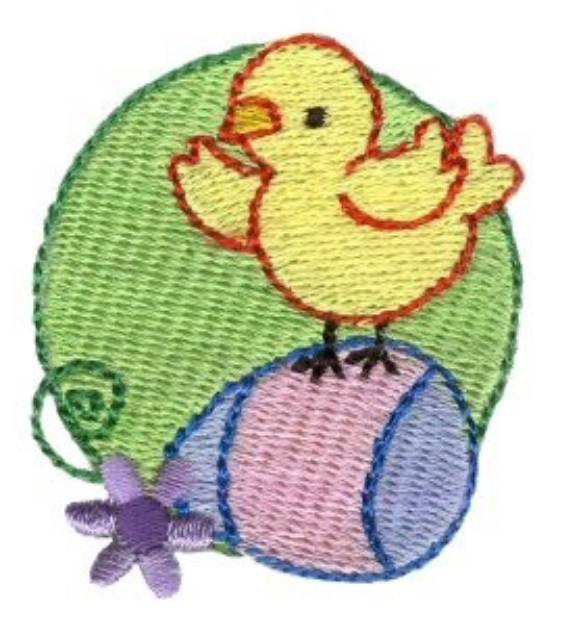 Picture of Easter Mini Chick And Egg Machine Embroidery Design