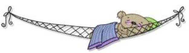 Picture of Hammock Napping Teddy Bear Machine Embroidery Design