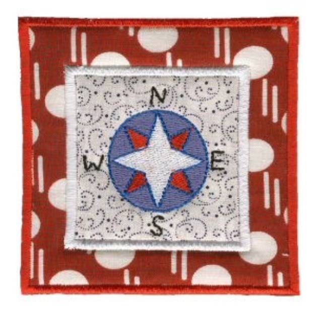 Picture of Nautical Applique Compass Block Machine Embroidery Design