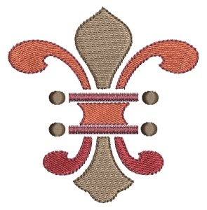 Picture of Red Fleur De Lis Machine Embroidery Design