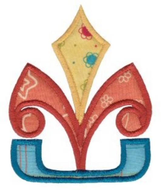 Picture of Geometric Applique Fleur De Lis Machine Embroidery Design