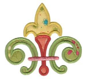 Picture of Applique Fleur De Lis Machine Embroidery Design