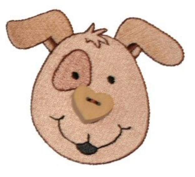 Picture of Button Nose Puppy Machine Embroidery Design