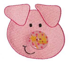 Picture of Button Nose Pig Machine Embroidery Design