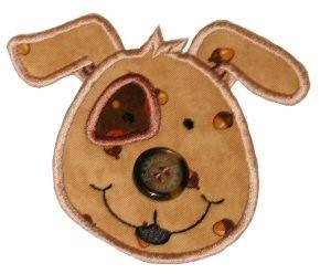 Picture of Button Nose  Puppy Applique Machine Embroidery Design