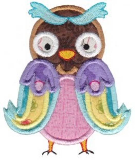 Picture of Pretty Owl Applique Machine Embroidery Design