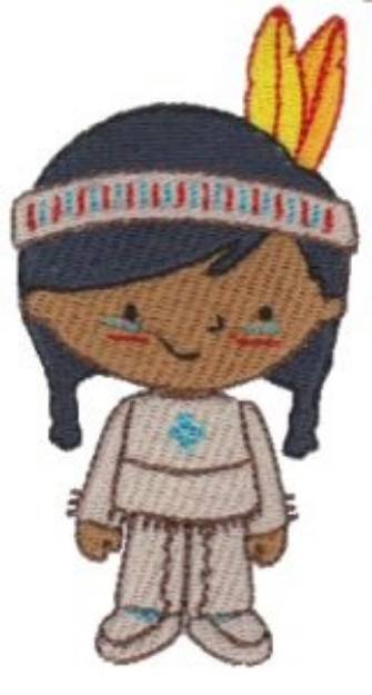 Picture of Thanksgiving Indian Boy Machine Embroidery Design