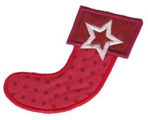 Picture of Retro Applique Christmas Stocking Machine Embroidery Design