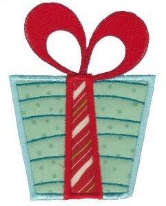 Picture of Retro Christmas Applique Present Machine Embroidery Design