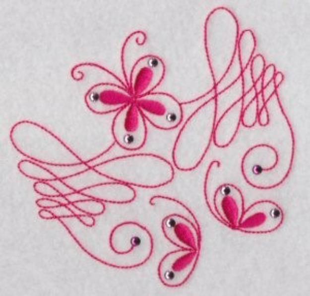 Picture of Butterfly Swirls Machine Embroidery Design