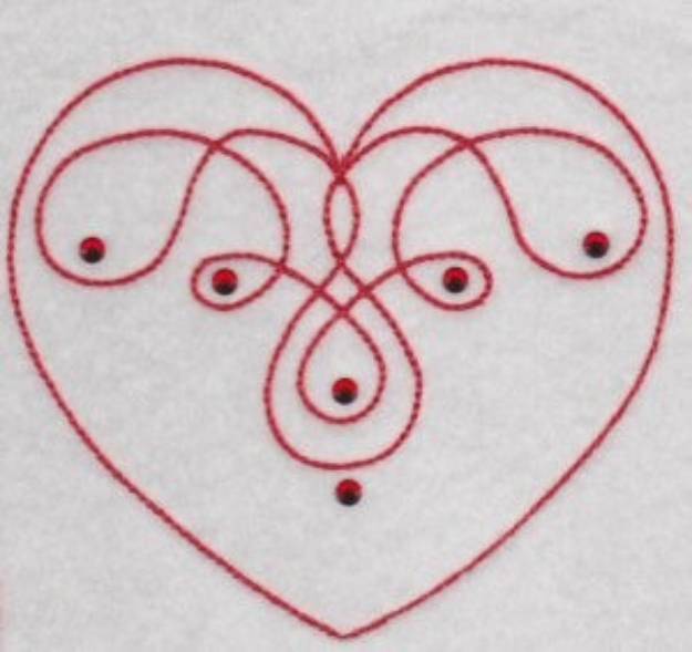 Picture of Heart Swirls Machine Embroidery Design