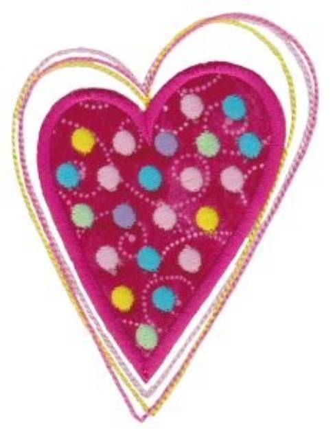 Picture of Applique Heart Machine Embroidery Design