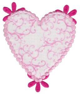 Picture of Applique Heart Machine Embroidery Design