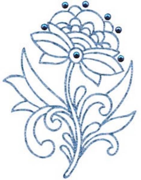 Picture of Floral Redwork Machine Embroidery Design