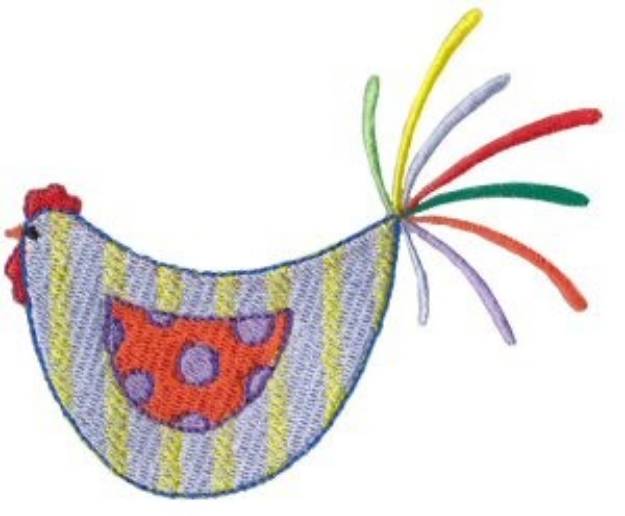 Picture of Striped Kitchen Chicken Machine Embroidery Design