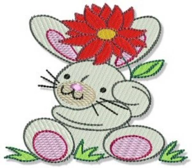Picture of Bunny & Poinsettia Machine Embroidery Design