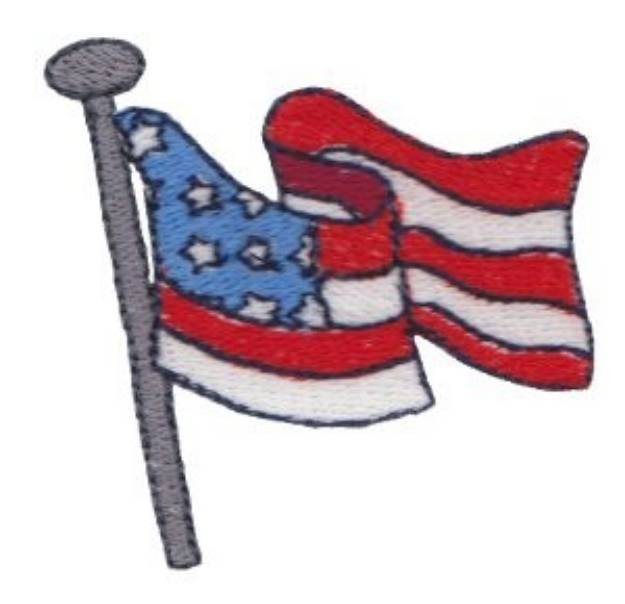 Picture of Patriotic Mini Flag Machine Embroidery Design