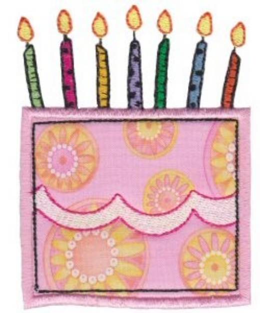 Picture of Birthday Cake Machine Embroidery Design