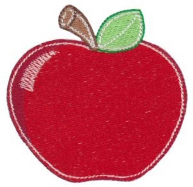 Picture of Red Apple Machine Embroidery Design