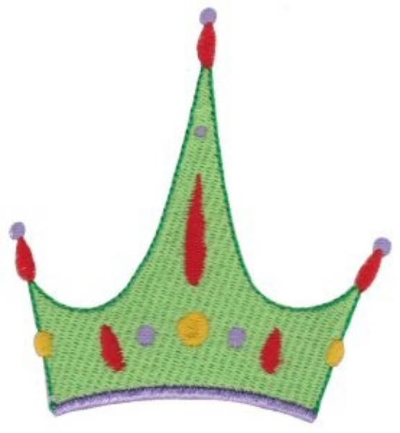 Picture of Green Crown Machine Embroidery Design