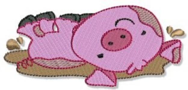 Picture of Pig In Mud Machine Embroidery Design