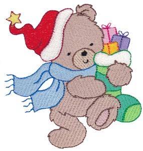 Picture of Christmas Bear Machine Embroidery Design