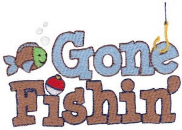 Picture of Gone Fishin Machine Embroidery Design