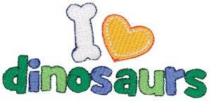 Picture of I Love Dinosaurs Machine Embroidery Design