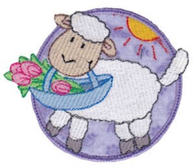 Picture of Easter Lamb Applique Machine Embroidery Design