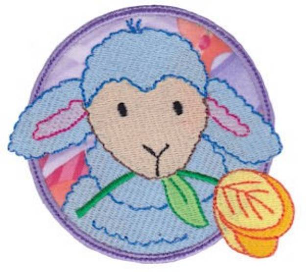 Picture of Lamb & Tulip Applique Machine Embroidery Design