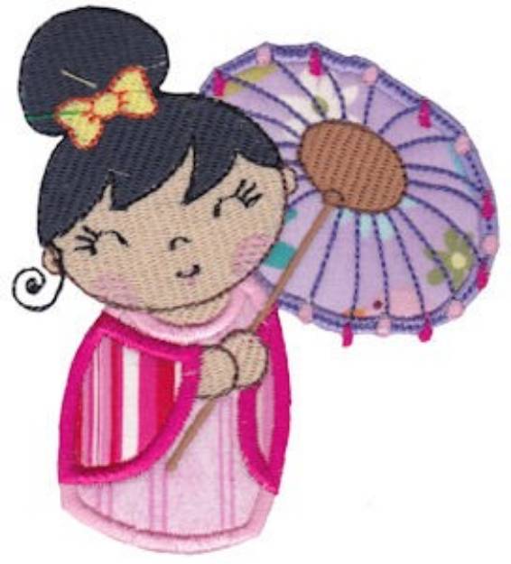 Picture of Kokeshi Doll Applique Machine Embroidery Design