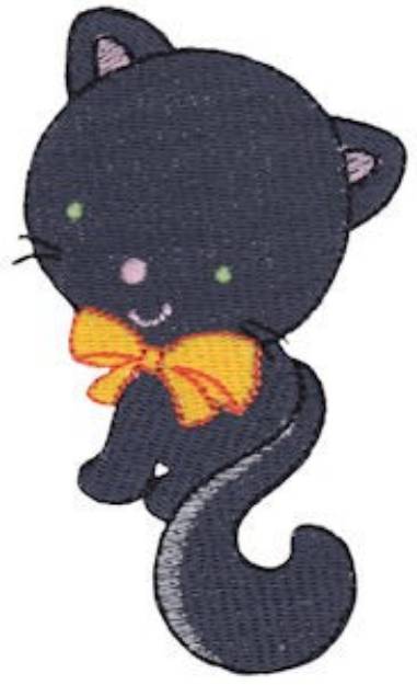 Picture of Tiny Black Cat Machine Embroidery Design