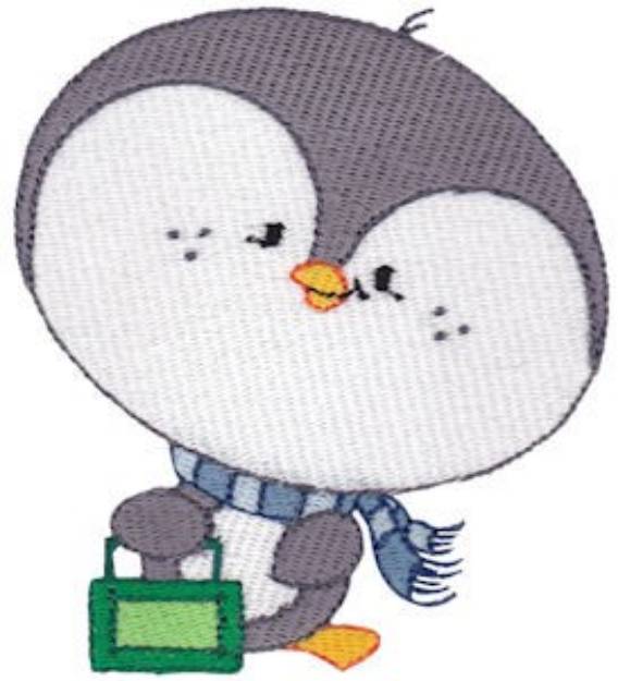 Picture of School Critter Penguin Machine Embroidery Design