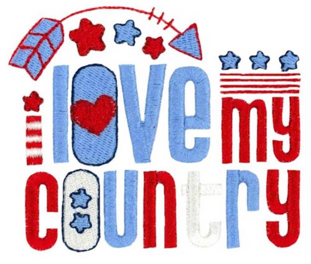 Picture of Love My Country Machine Embroidery Design