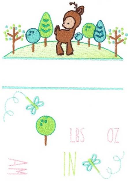 Picture of Forest Birth Announcement AM Machine Embroidery Design