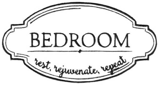 Picture of Bedroom Sign Machine Embroidery Design