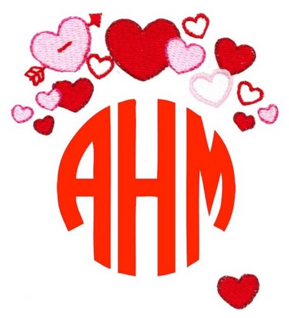 Picture of Valentines Day  Monogram Topper Machine Embroidery Design